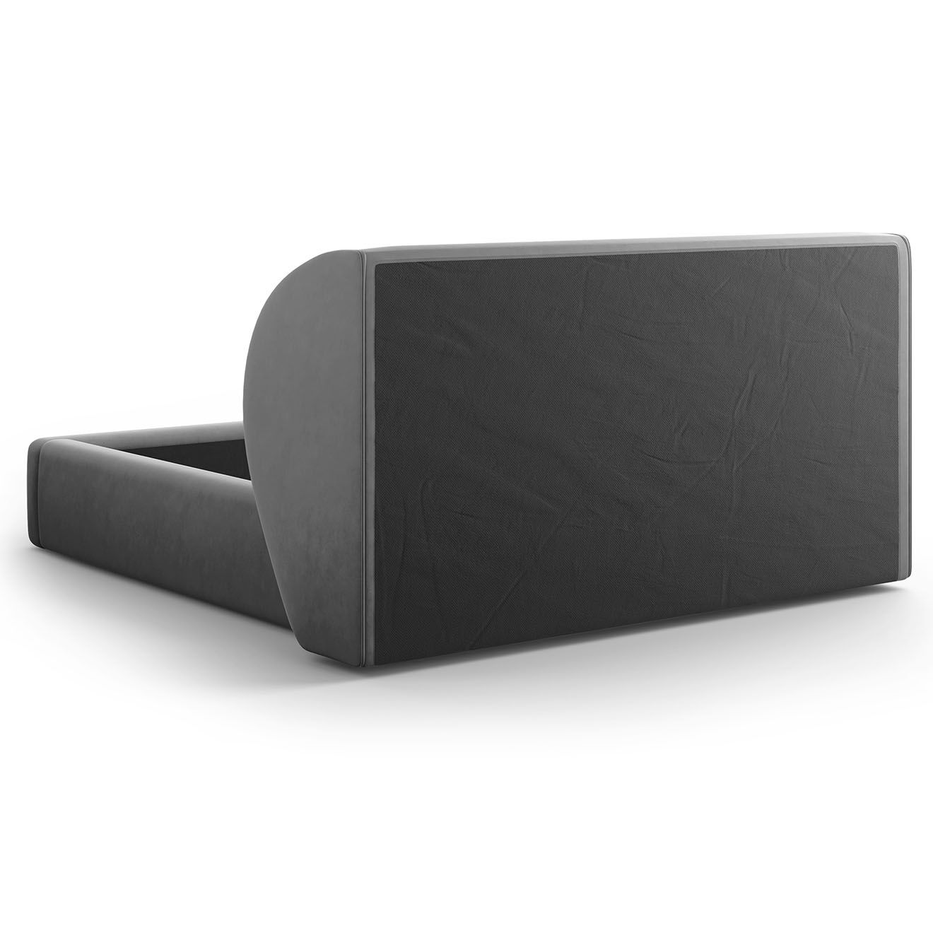 Micadoni Lit Coffre en Velours avec Tête de Lit Miley gris - 230x247x100 cm