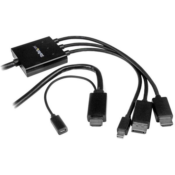 StarTech.com Câble adaptateur HDMI, DisplayPort ou Mini DisplayPort vers HDMI de 2 m - Noir