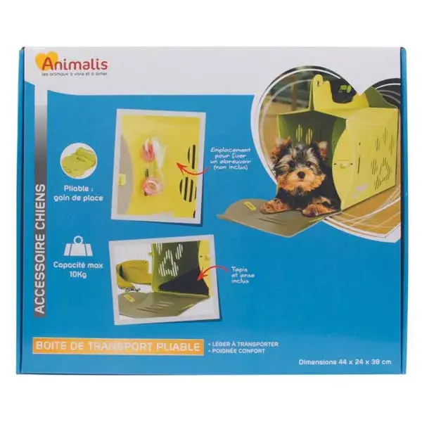 Boite de Transport Pliable Chien Beige