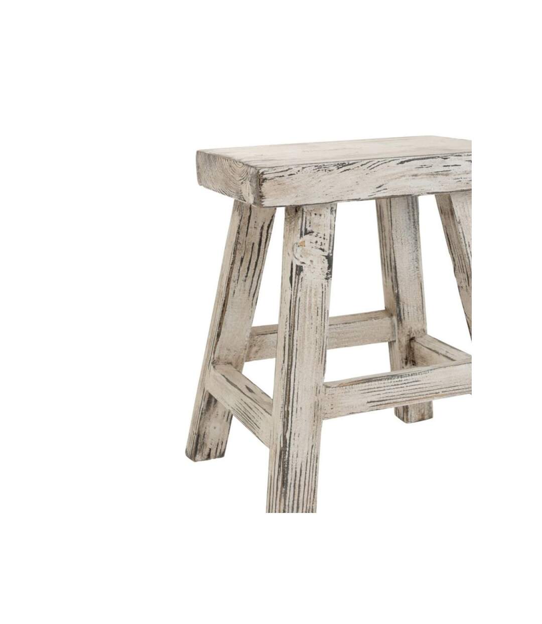 Paris Prix - Tabouret Rectangulaire En Bois menor 45cm Blanc