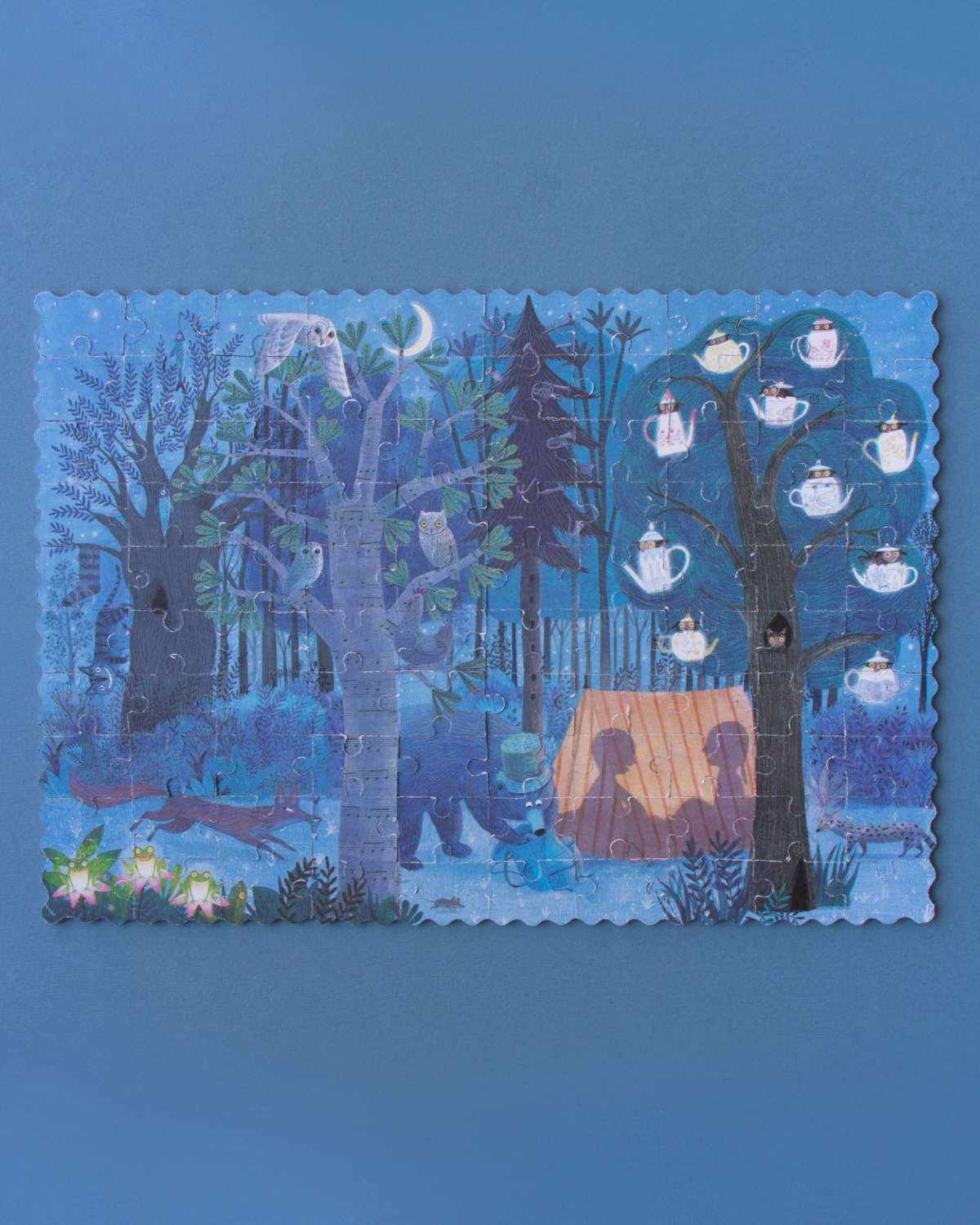 2i1 Puslespill Pocket size “Natt og Dag i Skogen” – Puslespill Barn 6år+ | Night and Day in the Forest
