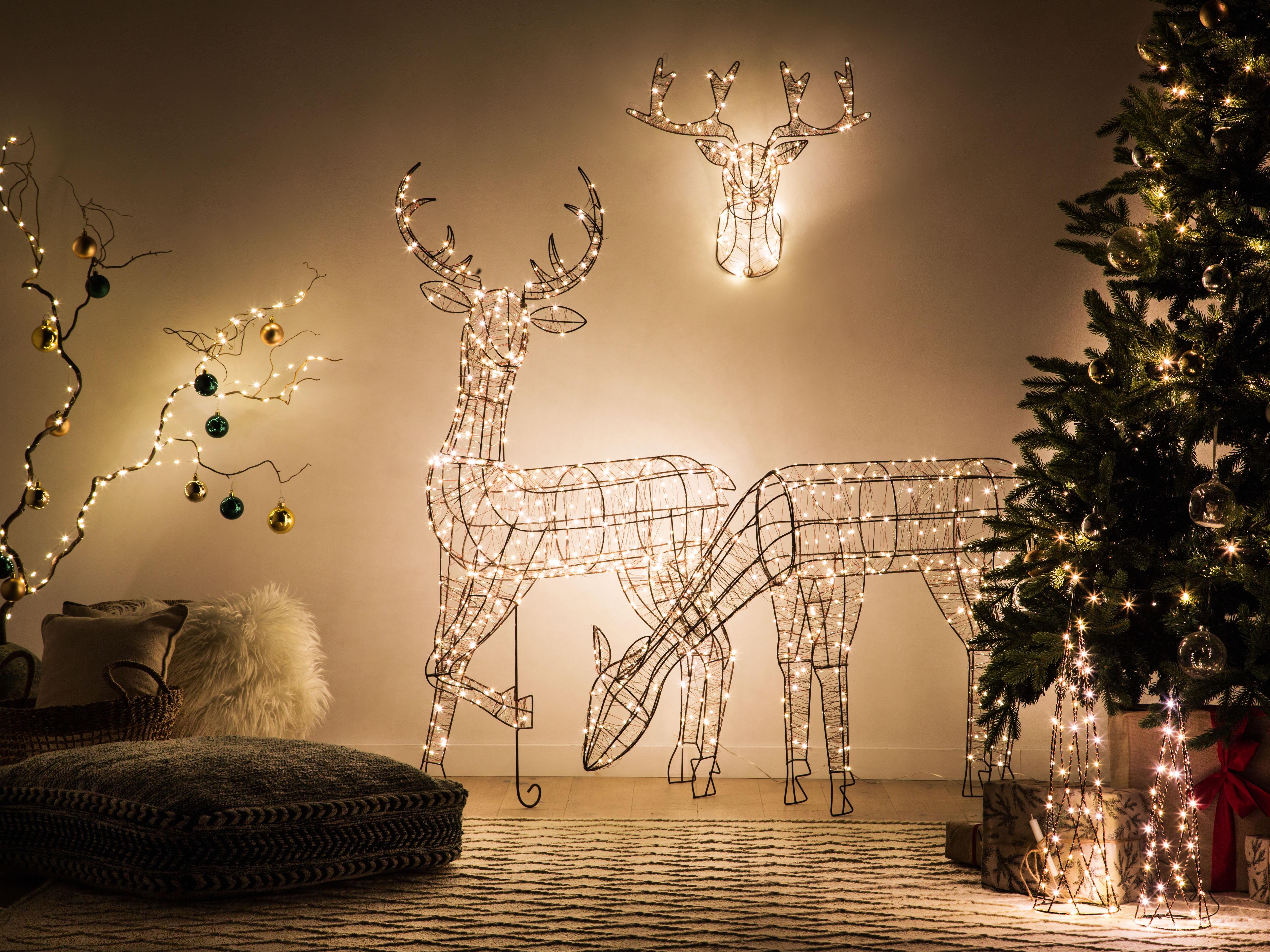 Buitendecoratie LED NARUSKA Rendier 70 cm Zwart