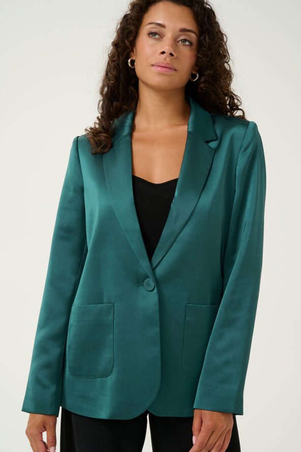 Cream CRCocamia LS Sateen Blazer Ponderosa pine