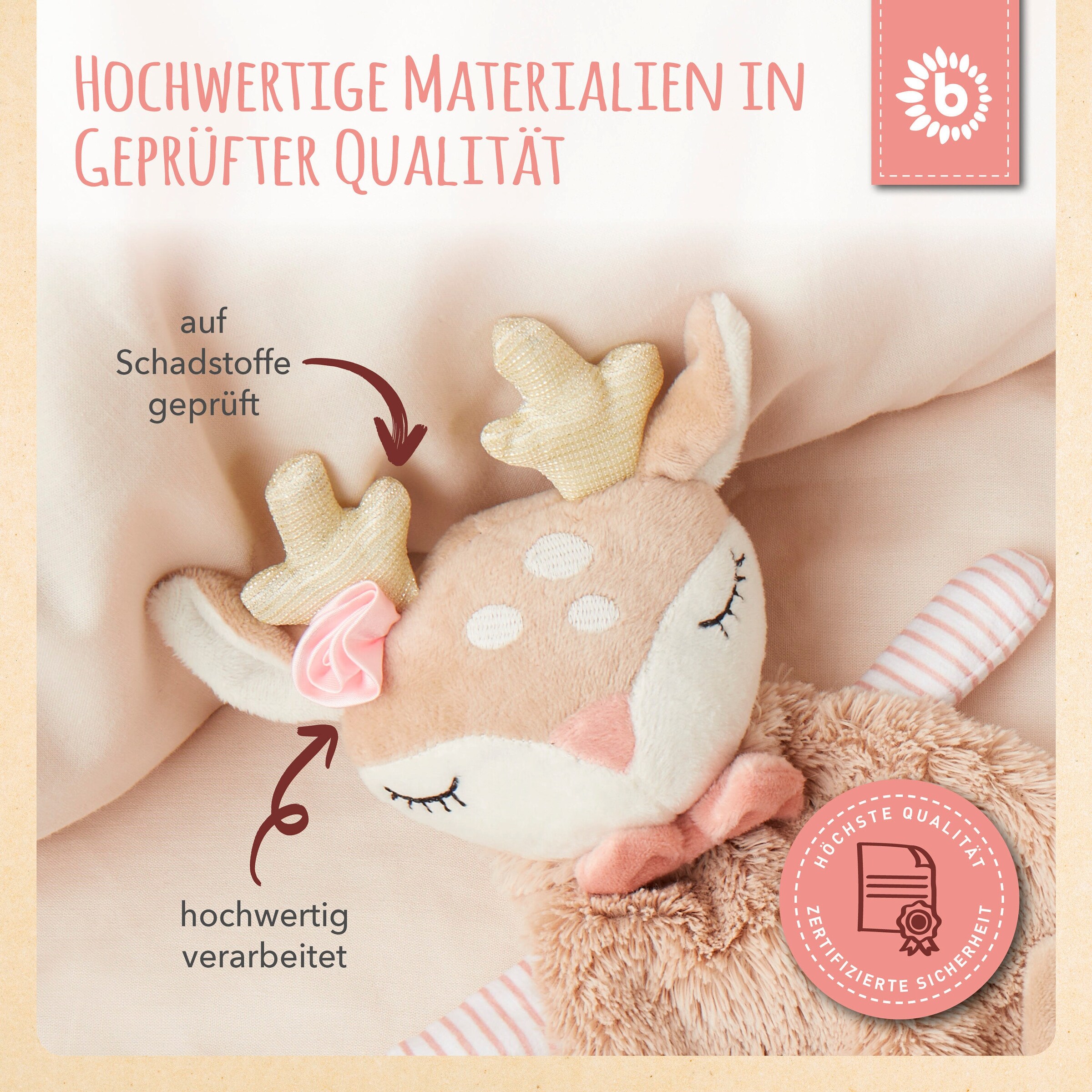 Bieco Schmusetuch Reh - ab Geburt Beige