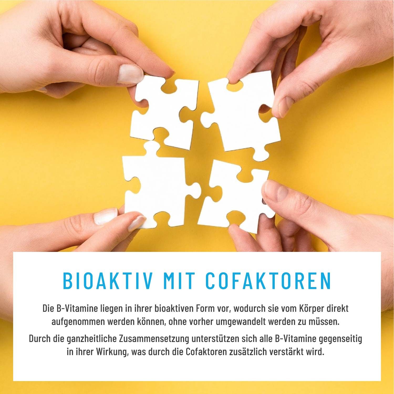 Vitamin B-Komplex (B1-B12) mit 3 Kofaktoren aktiv hochdosiert - Nervenstark -NATURTREU®