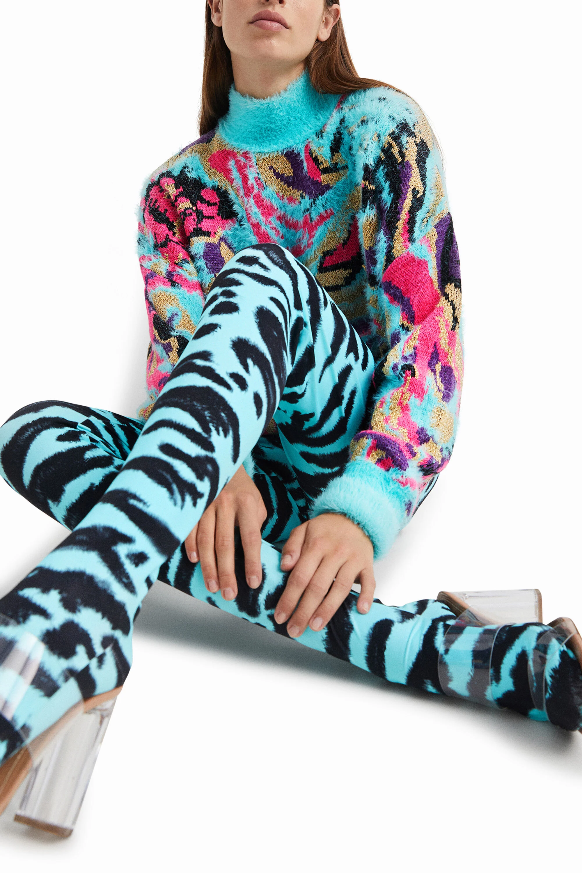 Legging justa com estampa animal
