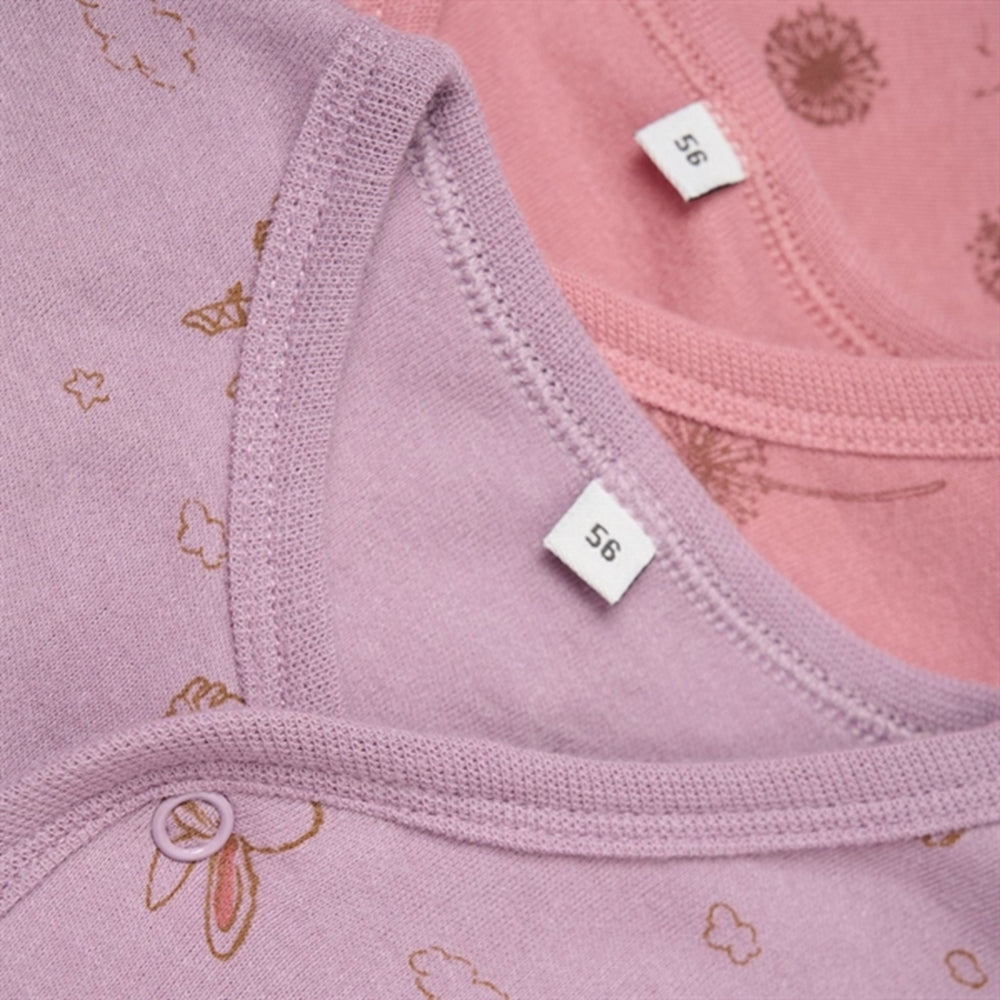 Natdragt med knapper 2-pak Dusty Rose