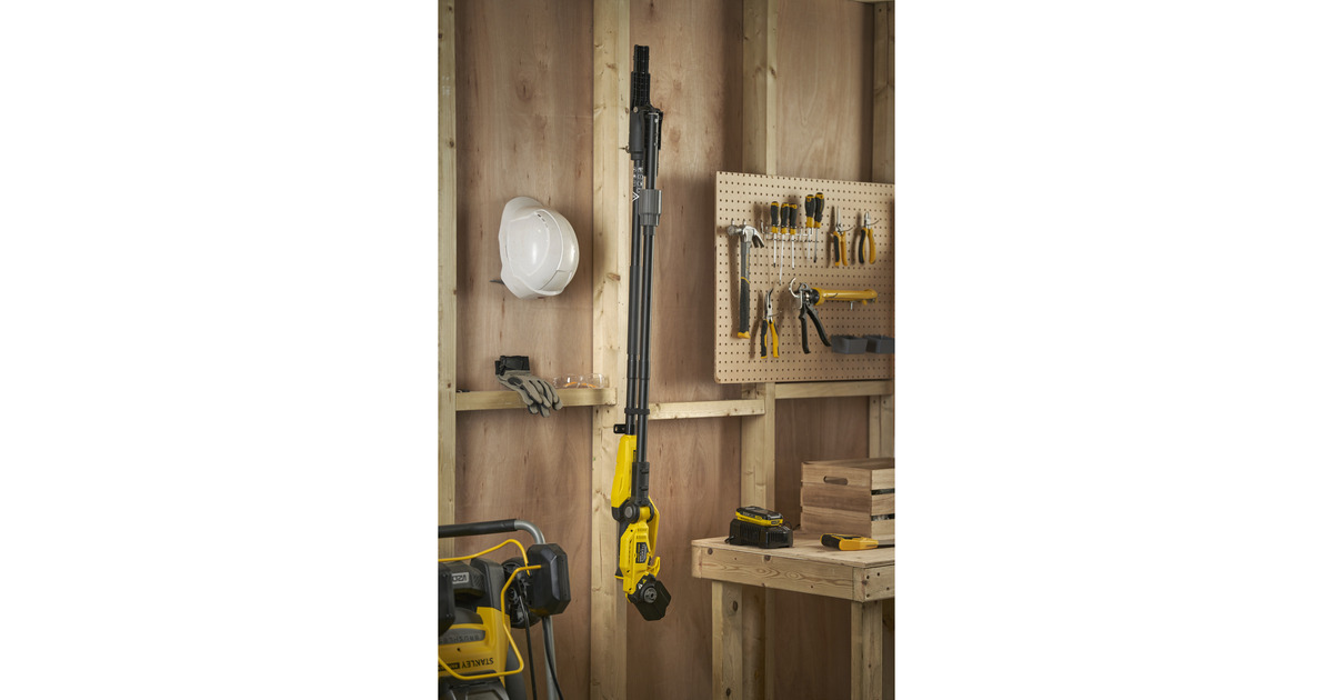 Stanley18V FATMAX V20 accu-takkenschaar - 2Ah accu  (Geel/zwart,  Accu en oplader inbegrepen, telescopische steel)