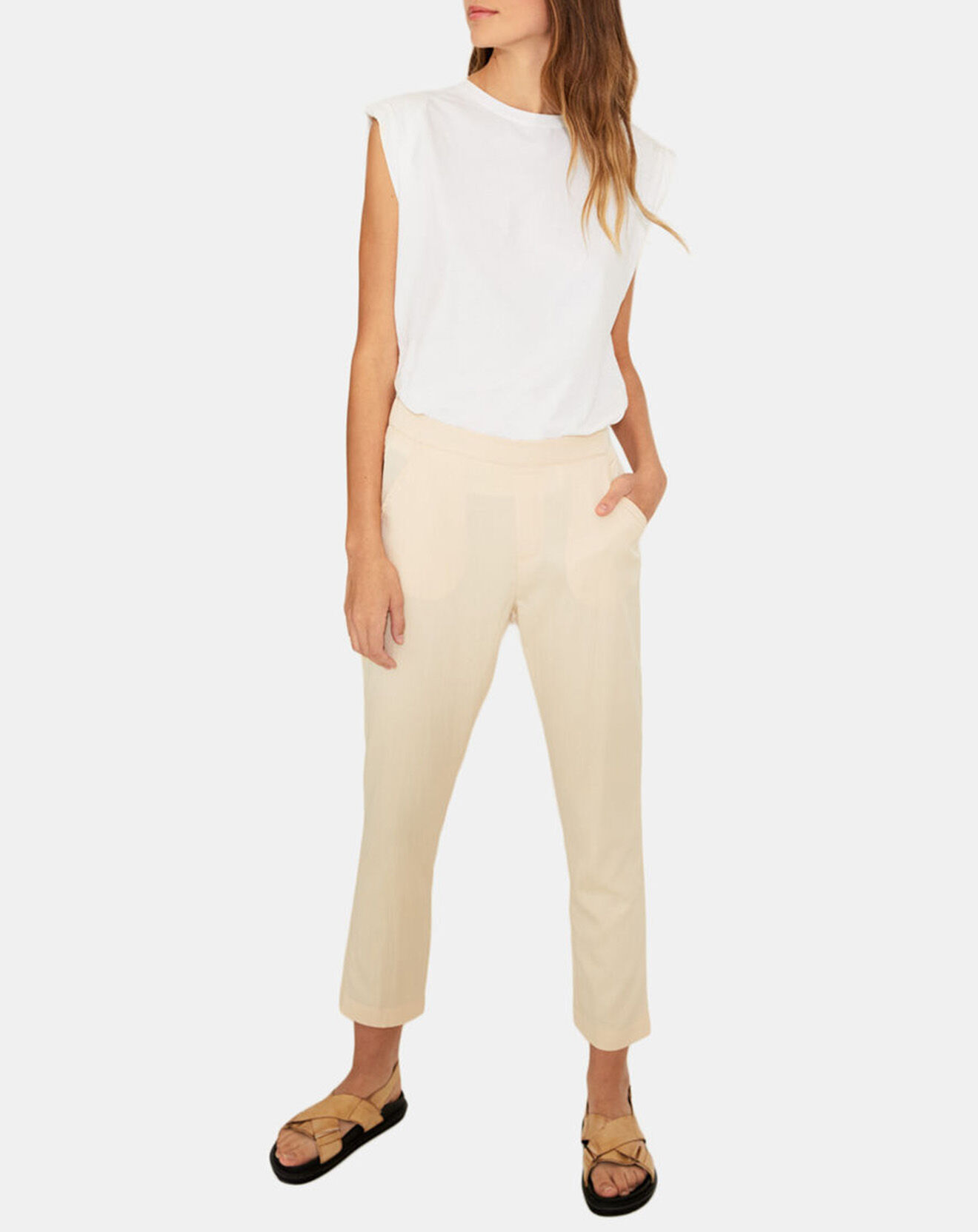 Yerse Pantalon  droit Amélia écru