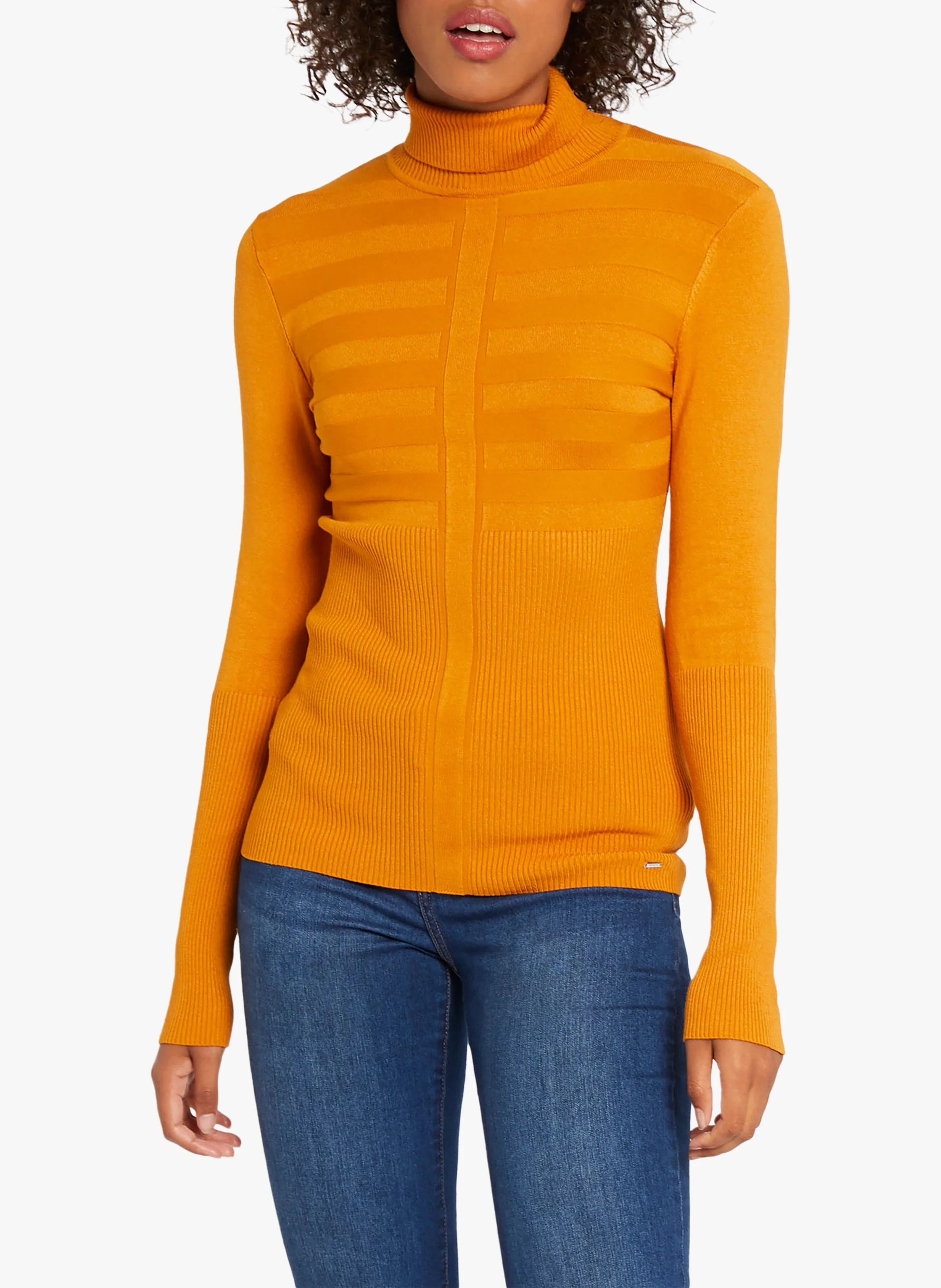 Pull col roulé | Jaune
