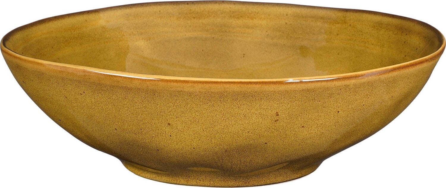 Mica Decorations serveerschaal Tabo geel D 30,5 H 9 cm