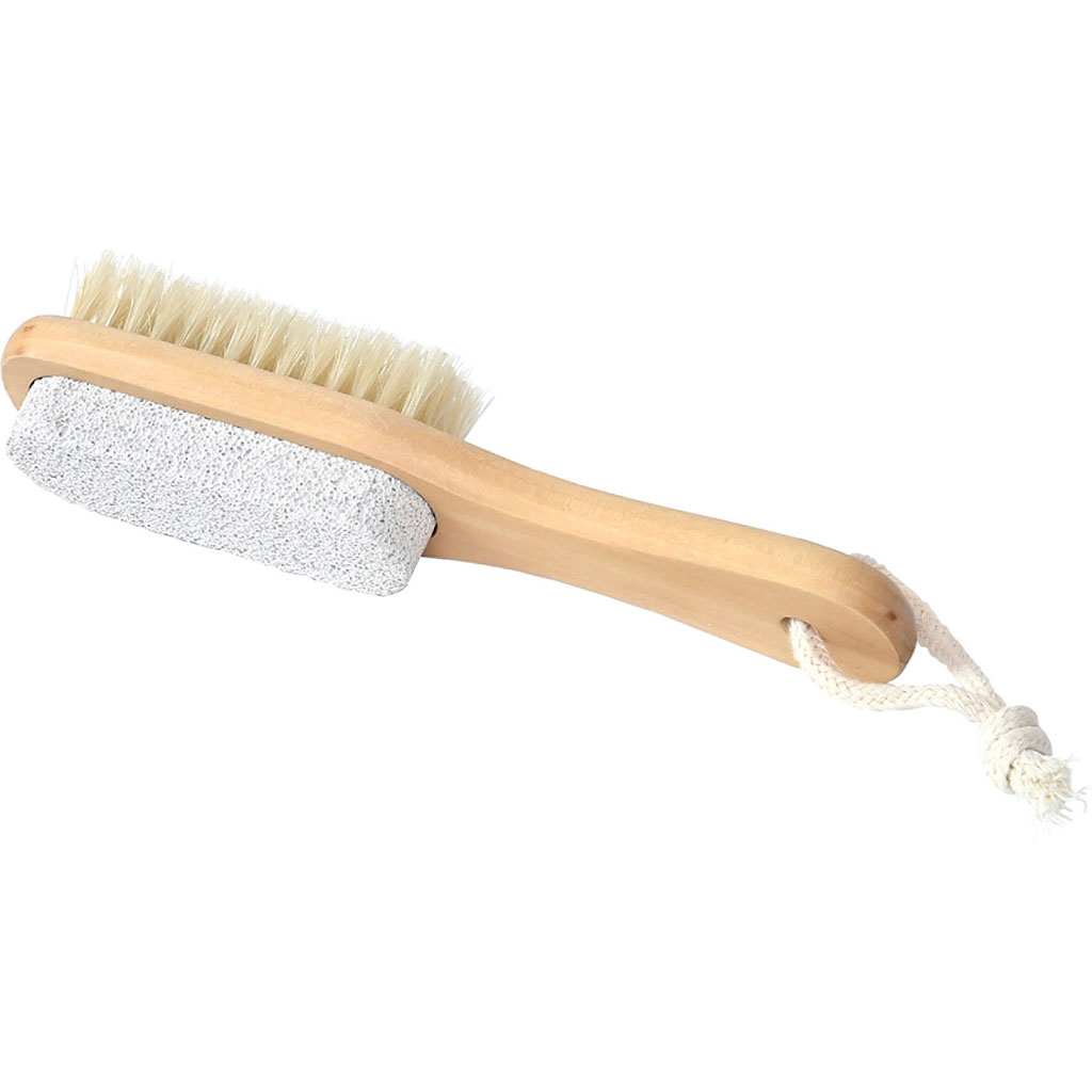 Pierre ponce et brosse pied bois