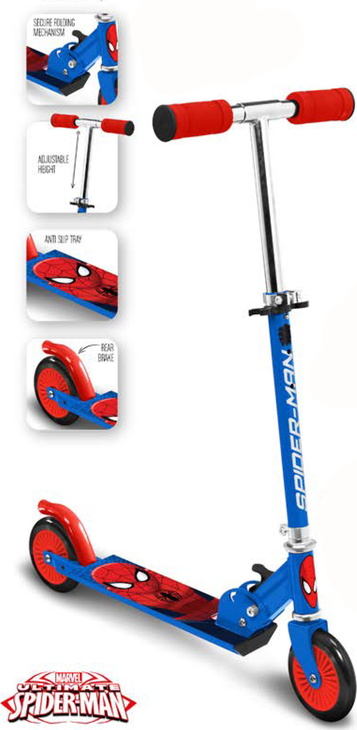 Spiderman - Løbehjul - Blå Rød