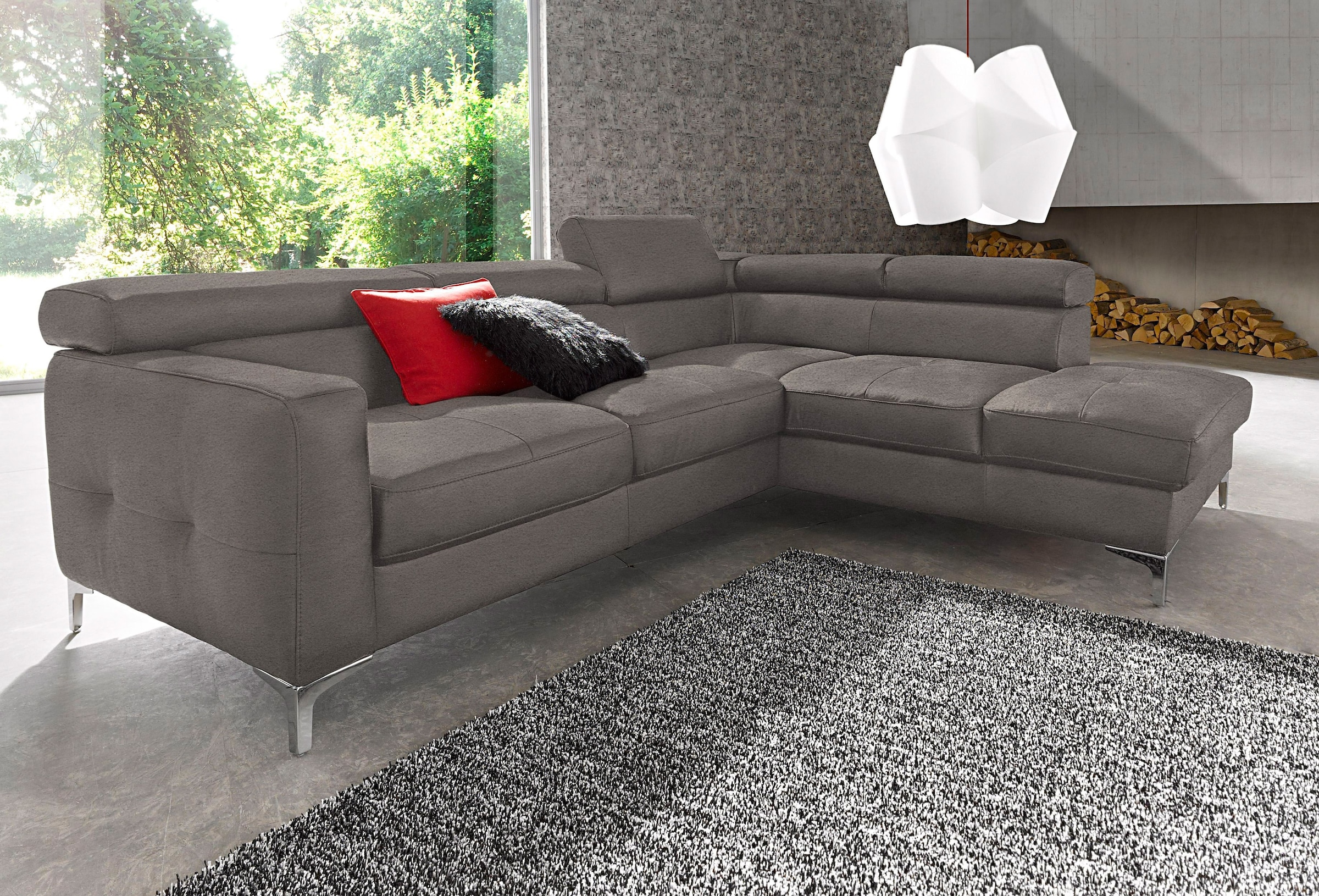 COTTA Ecksofa »Sammy L-Form« mit Kopfteilverstellung, wahlweise mit Bettfunktion & Bettkasten