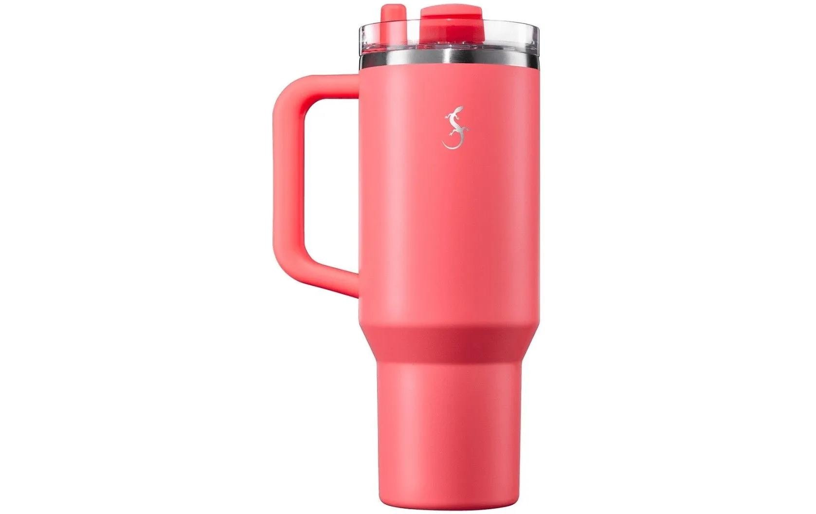 Thermobecher Big Cup 1200 ml, PinkSchwarz, 1.2 l, 8h warm/12h kalt, auslaufsicher, integr. Trinkhalm aus Premium-Silikon