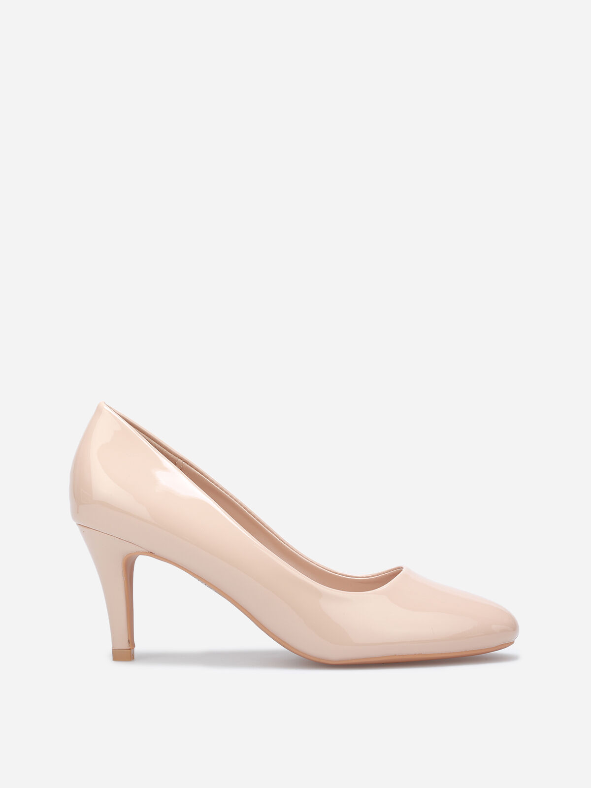 Escarpins vernis à petit talon- Nude