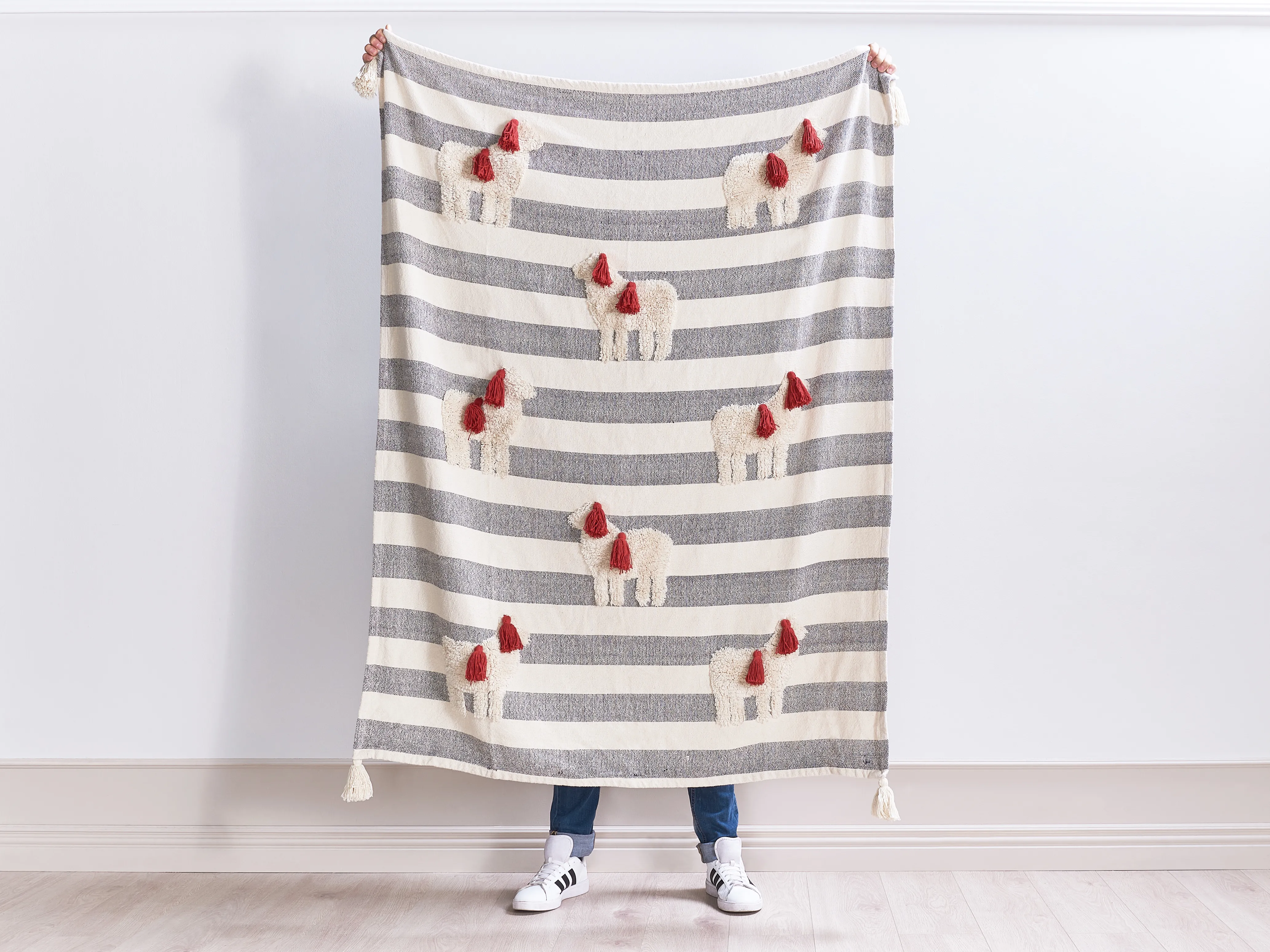 Plaid NAMTAR Katoen 125 x 150 cm Wit