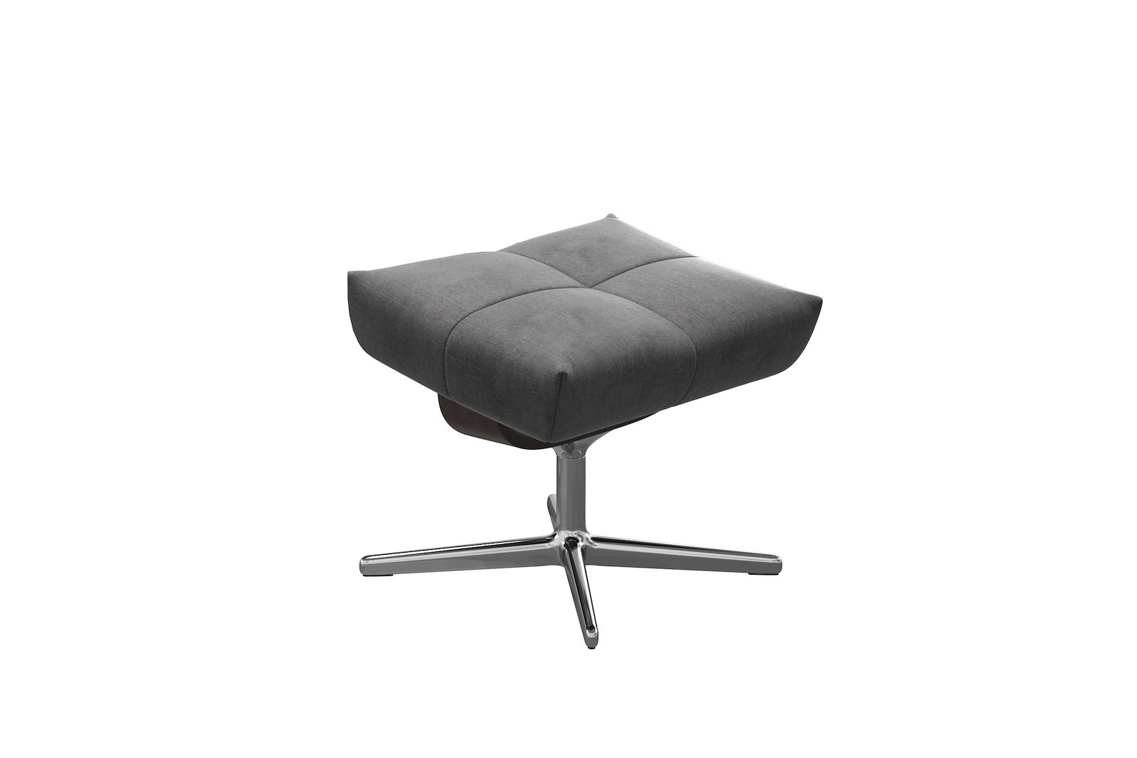 David krakk Tekstil Magnolia Light Grey - Cross Chrome - Wengebeiset