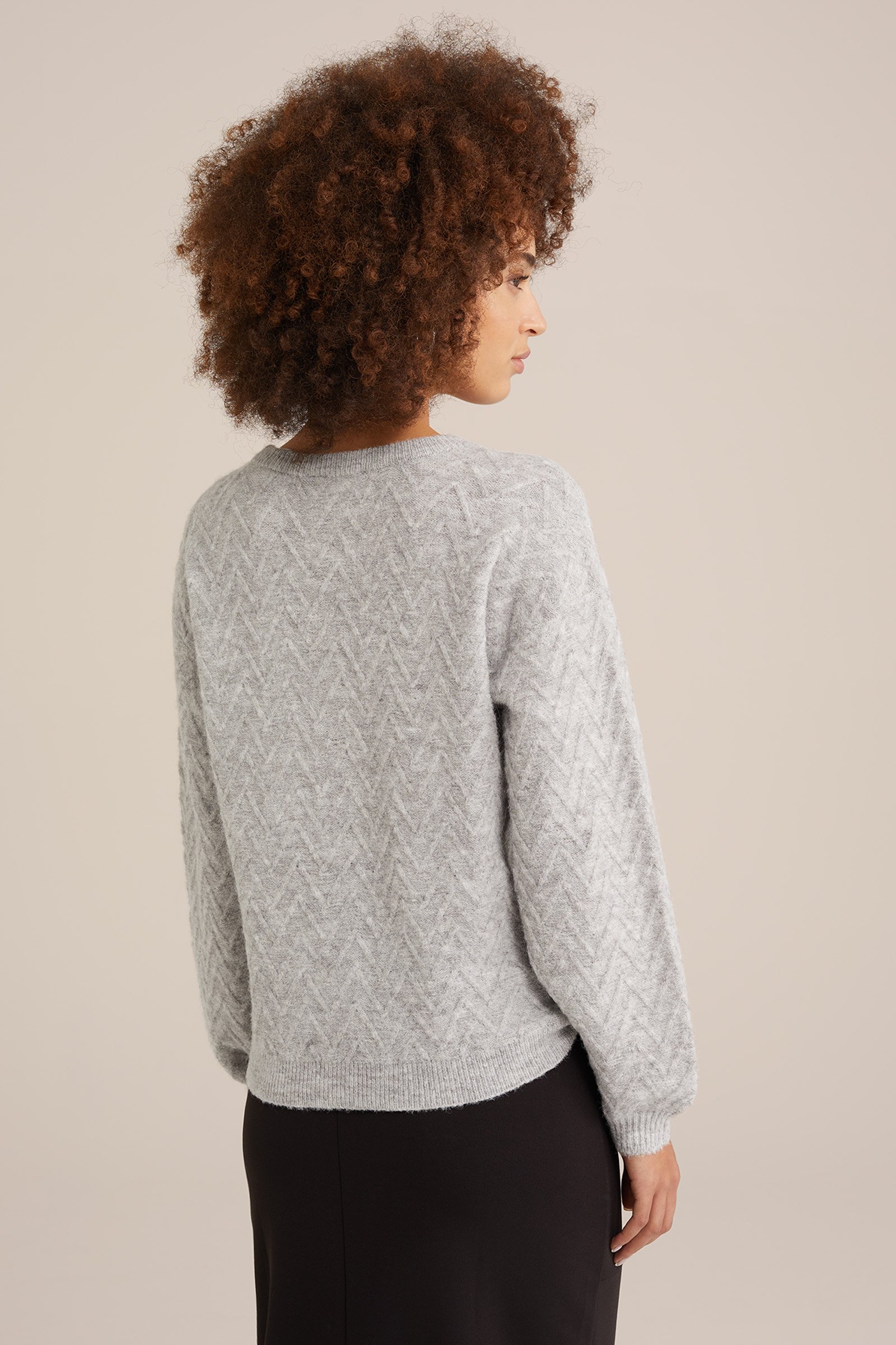 trui met structuur WE Fashion Lichtgrijs