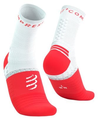 Chaussettes Compressport Pro Marathon V2.0 Blanc/Rouge