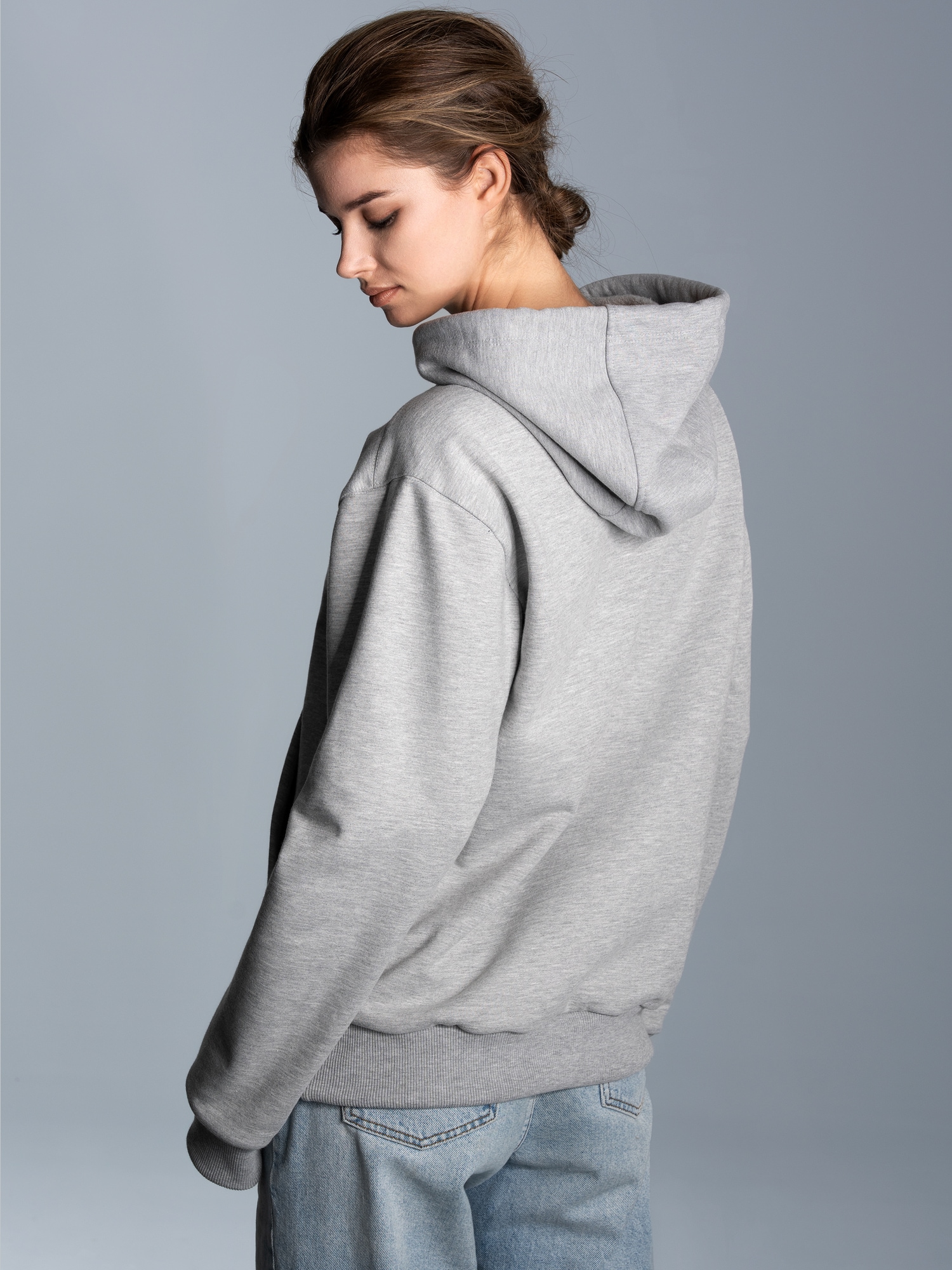 Hoodie aus SweatqualitätGrau-melange