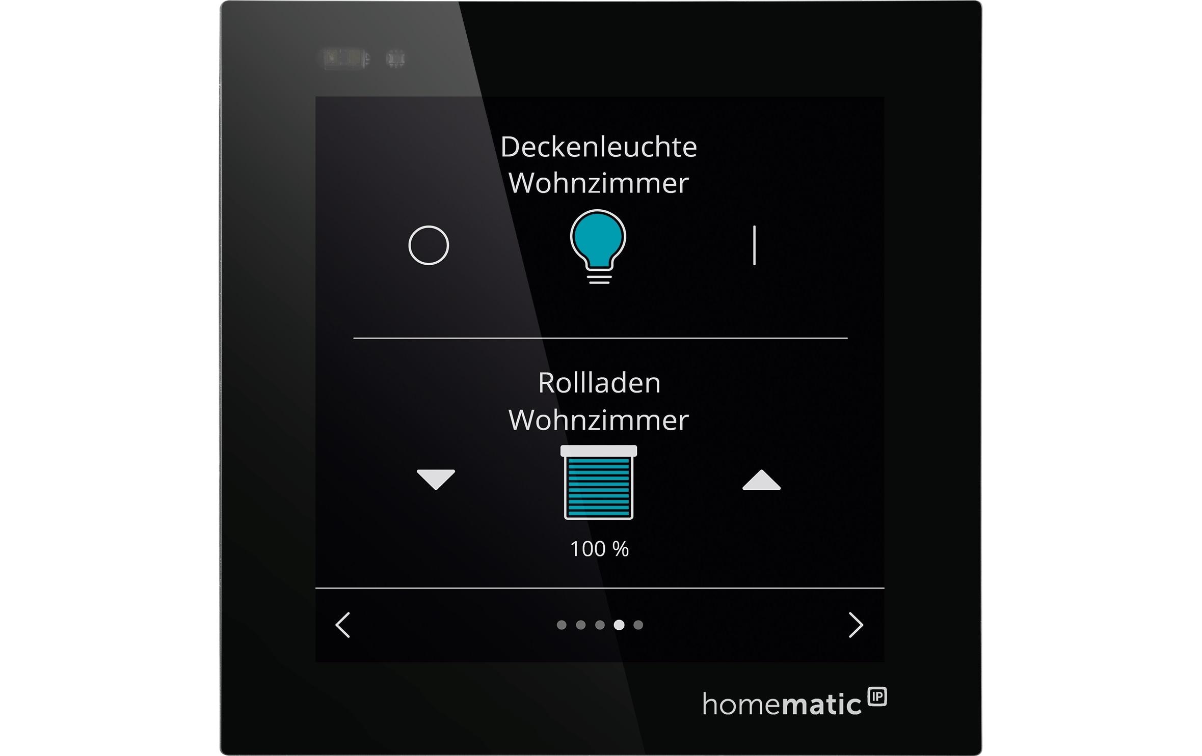 Smart Home Wired Glasdisplay Plus<br>Zum Steuern von Heizungen, Leuchten, Rollläden und Jalousien – HmIPW-WGD-PL