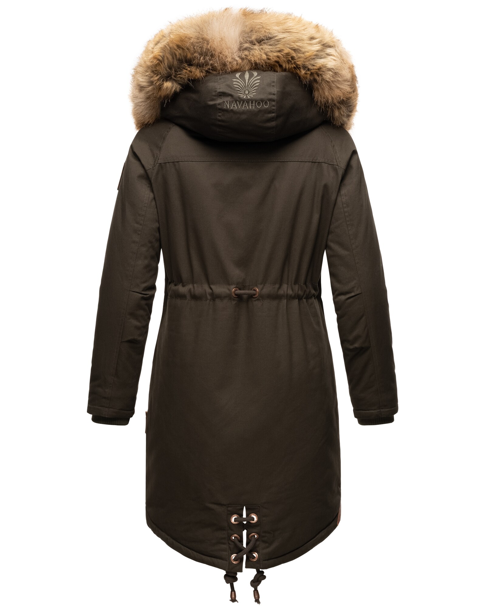 NAVAHOO Damen Warmer Wintermantel Winter Baumwollparka mit Kunstfell Rosinchen