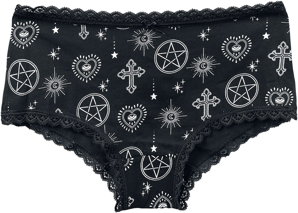 Lot de 3 culottes avec imprimé sorcière | Gothicana by EMP Lot de culottes