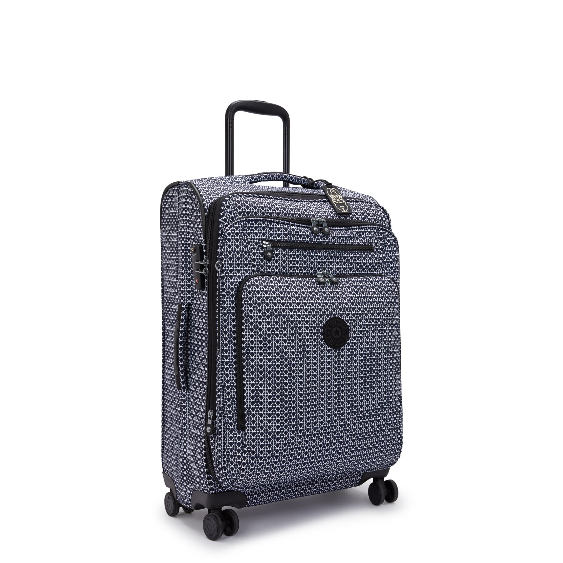 NEW YOURI SPIN M Valise Extensible à Roulettes de Taille Moyenne avec Poignée Télescopique - Signature Print