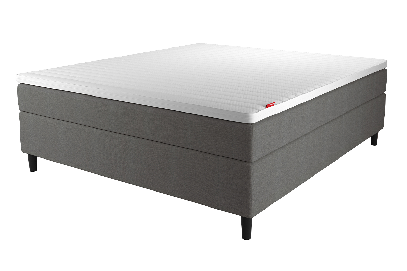 Sensitive 200 kontinentalseng Tekstil Poppy 25 i 160x200 cm. Medium/Fast komfort med premium latex overmadrass og runde sorte ben 13 cm. Sengegavl selges separat.