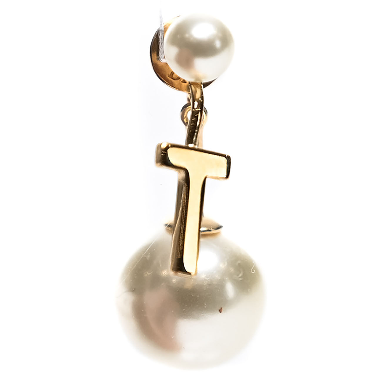 Dior Mono boucle d'oreille en Laiton Perles dorée - Neuf sans étiquette