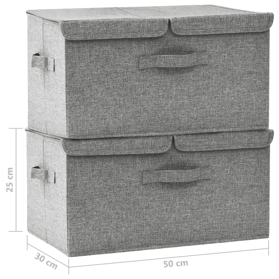 vidaXL - Opbergbox Opbergboxen - Grijs - Stof - 2 stuks