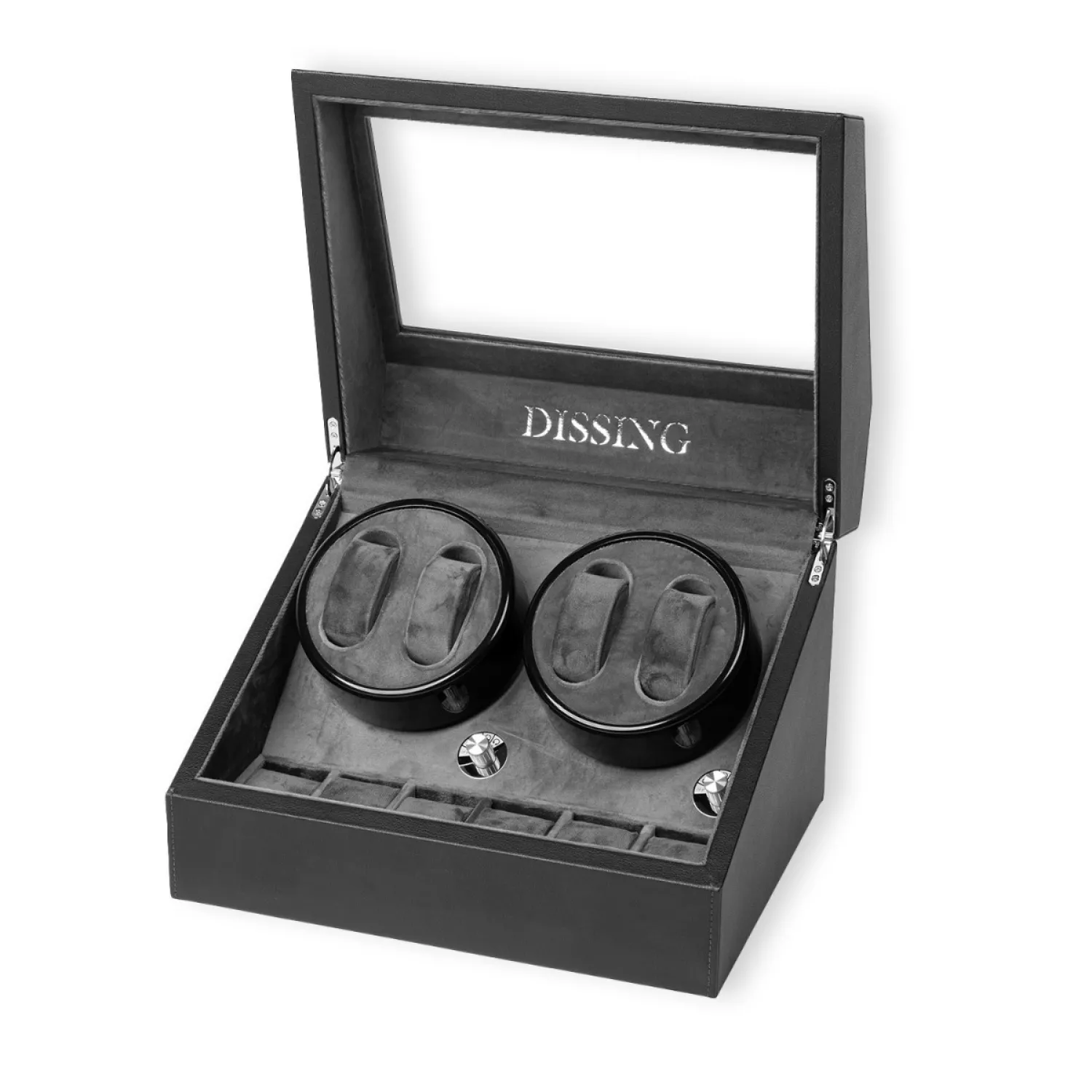 Dissing Watch Winder 4 ure Sort Imiteret Læder 0000273