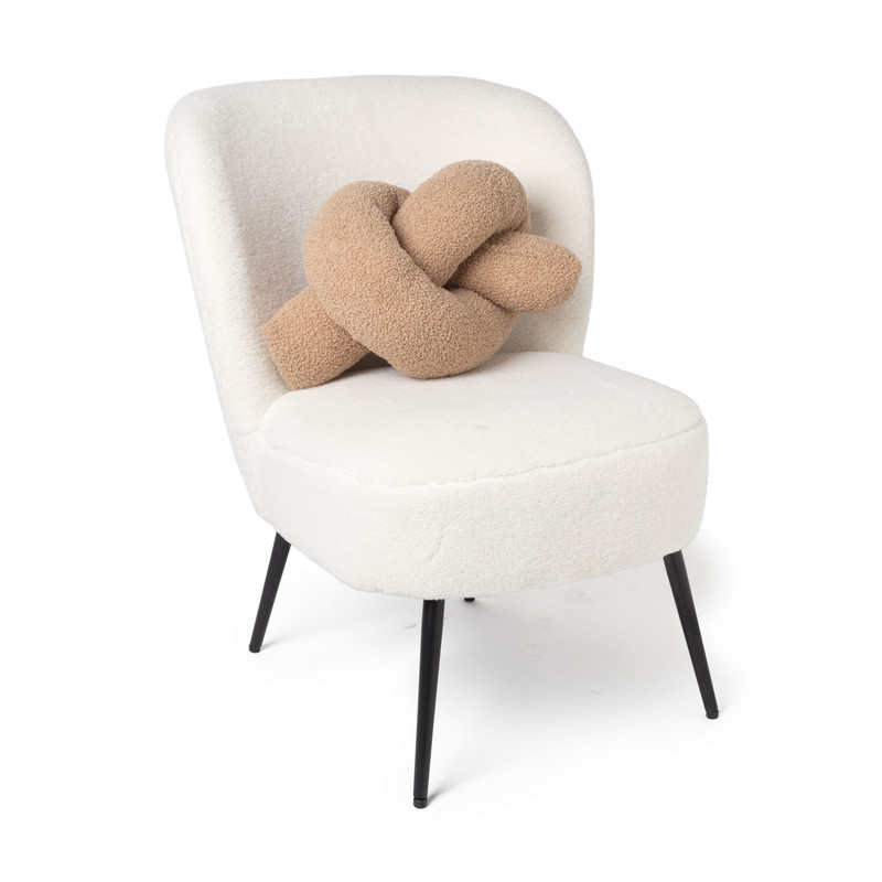 Fauteuil teddy - wit - 77x69x60 cm