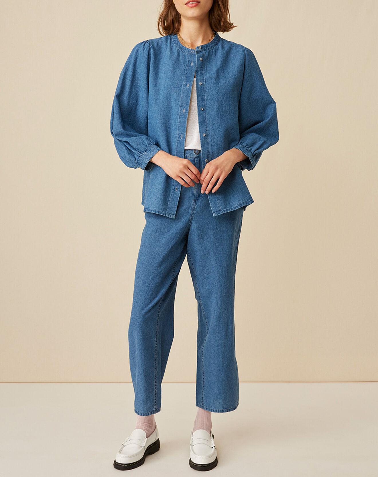Harris Wilson Blouse en Lin & Coton Eymeline denim