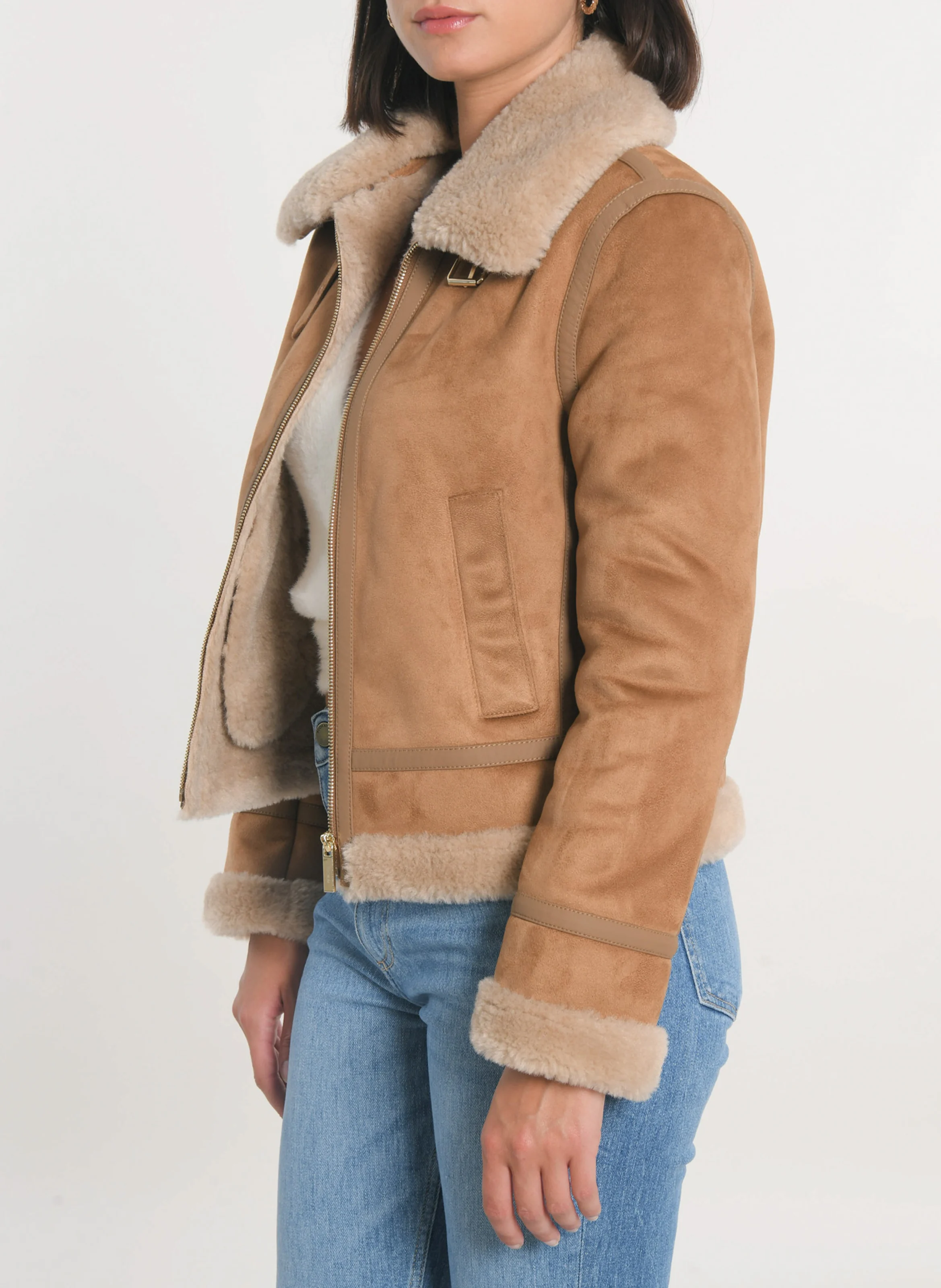 VANESSA - Blouson col à revers| Marron