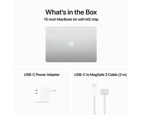 Apple 15-inch MacBook Air - M2 chip 8-core CPU   10-core GPU, 8GB RAM, 512GB SSD - Silver