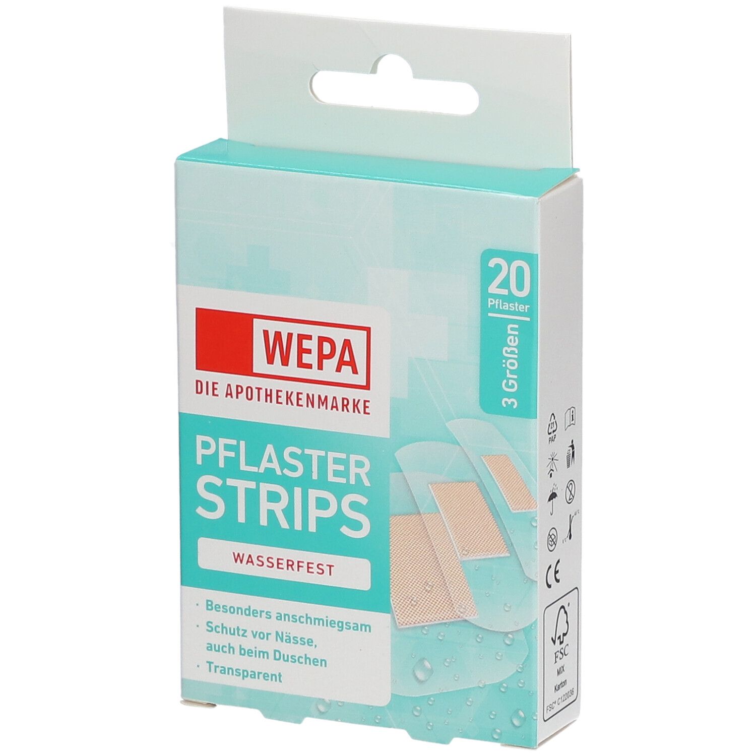 WEPA Pflaster Strips wasserfest 3 Größen