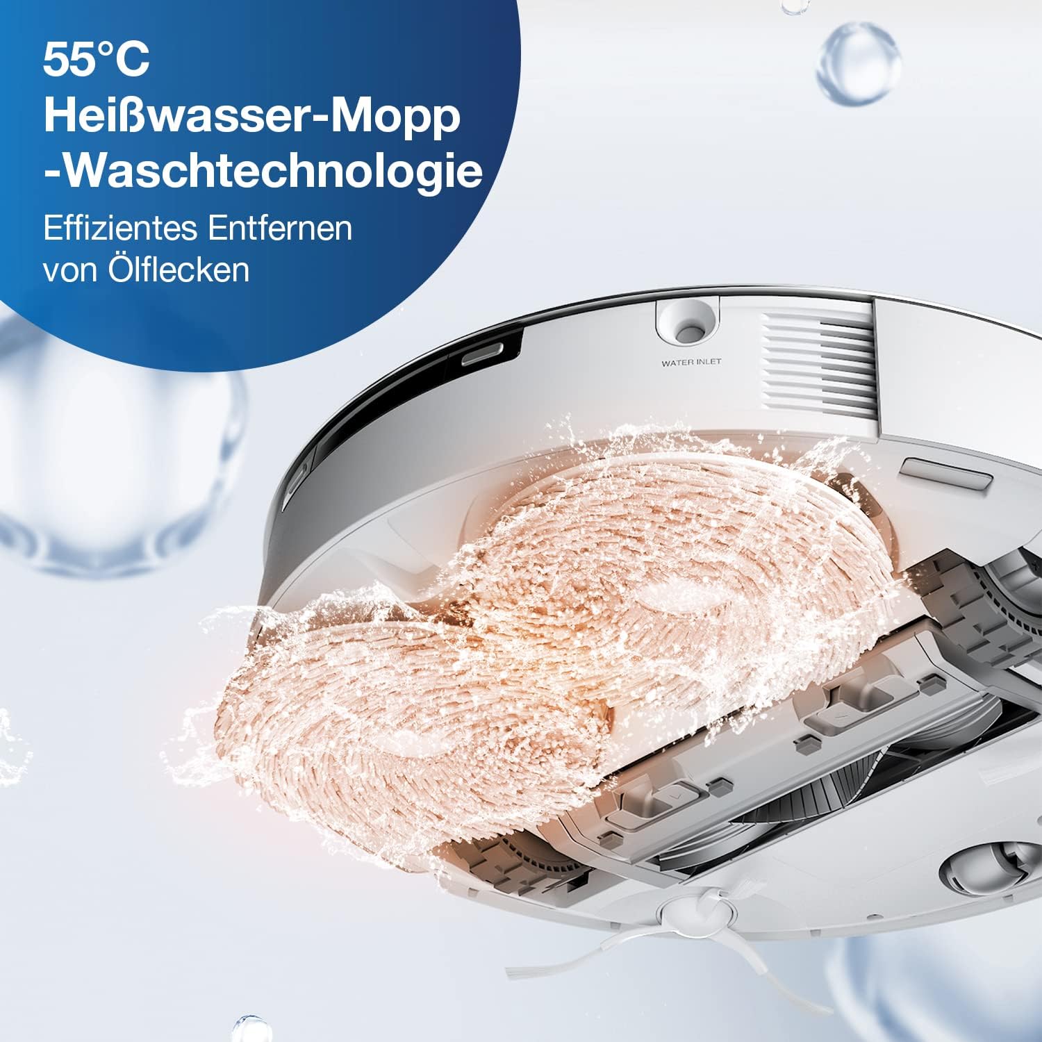 ECOVACS DEEBOT T20 Omni 6000Pa Saugroboter, Auto-Mopp-Hebefunktion, Heißwasser-Mopp-Wäsche und Mopp-Trocknung, selbstentleerend, rotierende Wischpads