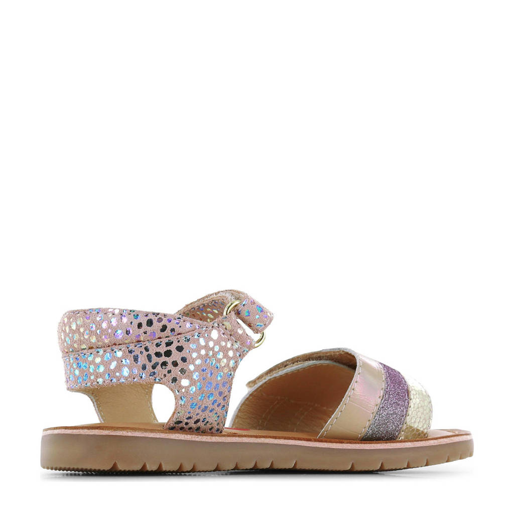 Shoesme leren sandalen roze metallic