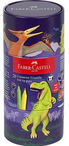 Faber-Castell viltstiften - Connector Dino - 20 stuks in draaiblik - FC-155546