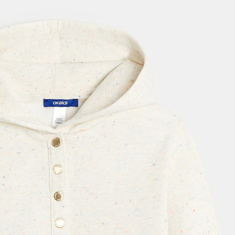 Robe sweat-shirt à capuche blanche fille