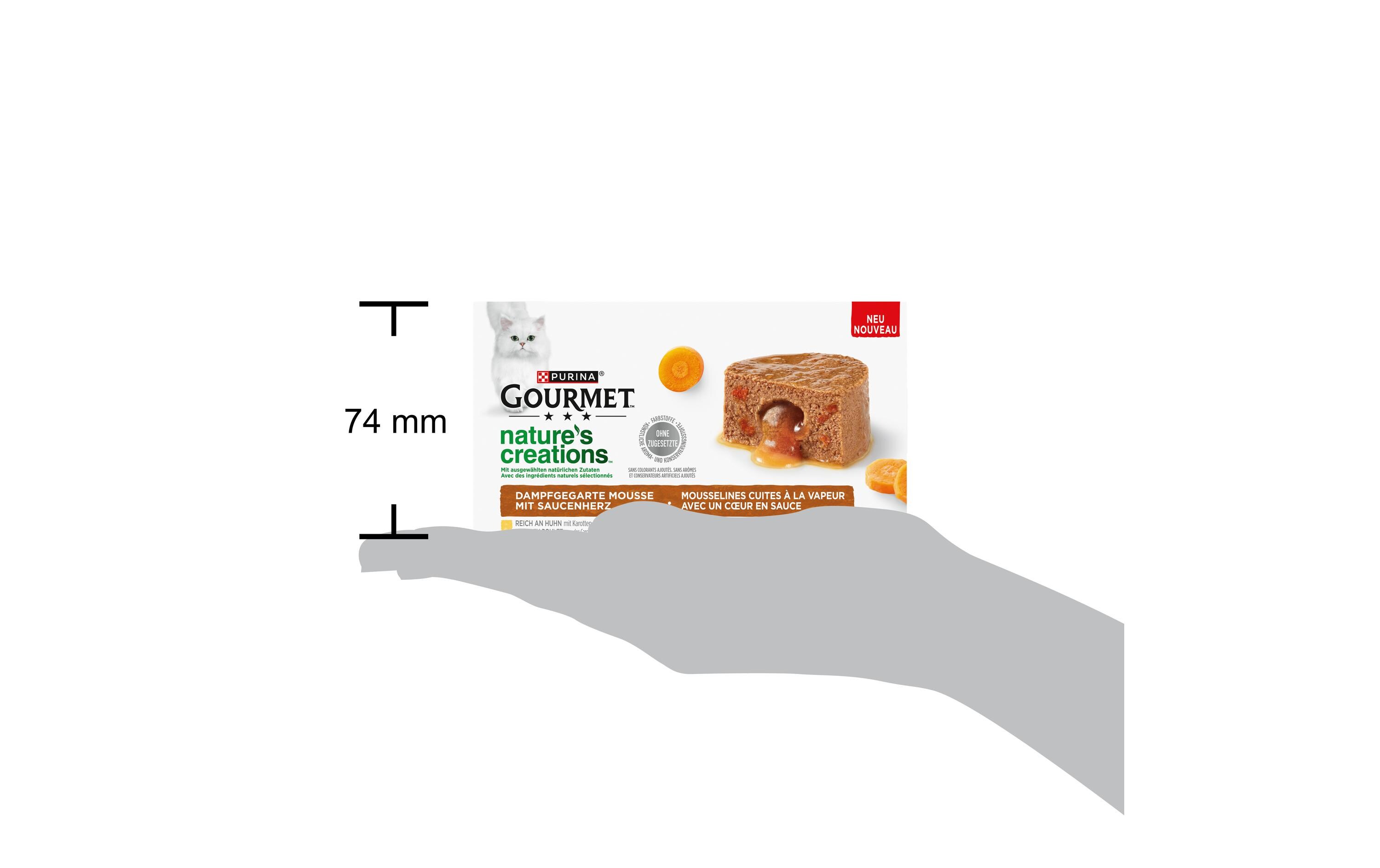 Nassfutter Nature's Creation Schmelzender Kern Huhn 4 x 85gAlleinfuttermittel für ausgewachsene Katzen