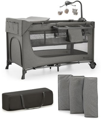 Kinderkraft JOY 2 Reiseseng med Tilbehør, Dark Grey