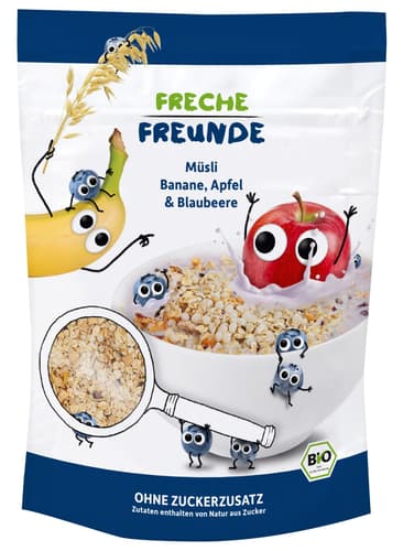 Freche Freunde Bio Freches Müsli Banane, Apfel & Blaubeere