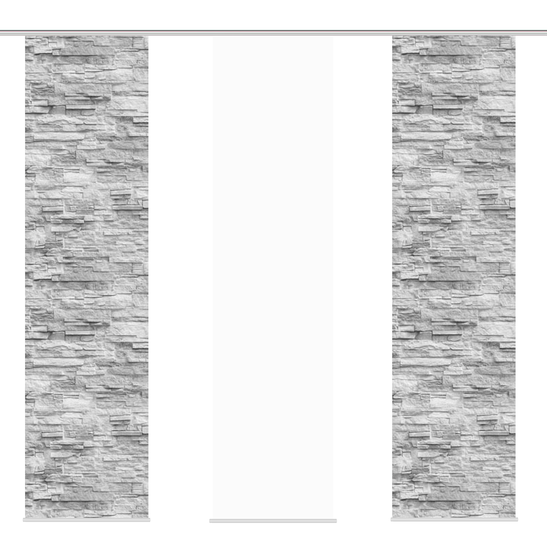 3-teiliges Schiebevorhang-Set WALLI - anthrazit - je 60x245 cm