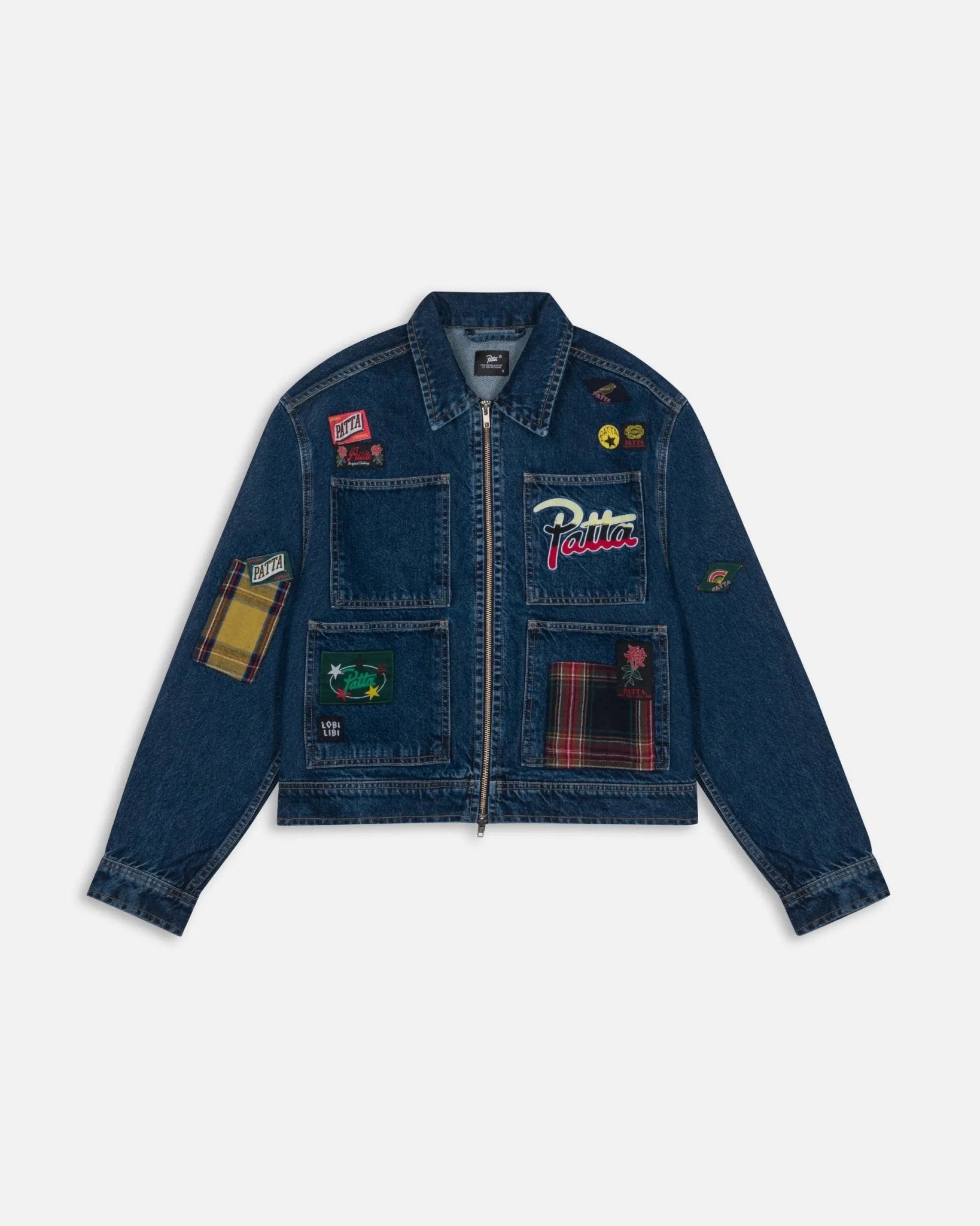 Patta Whole Lotta Labels Denim Jacket (Light Blue Denim)