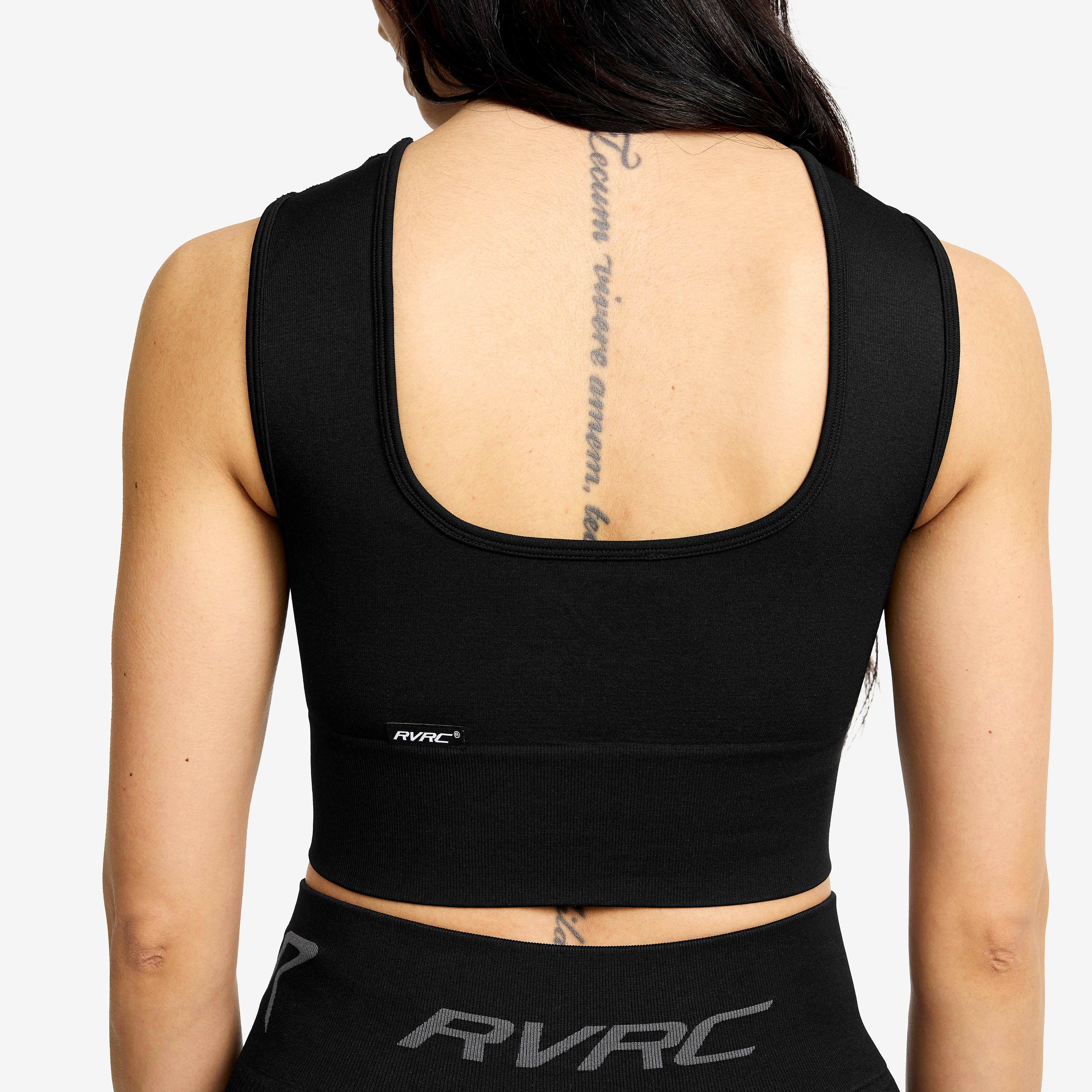 Descent Seamless Crop Top Dame Black