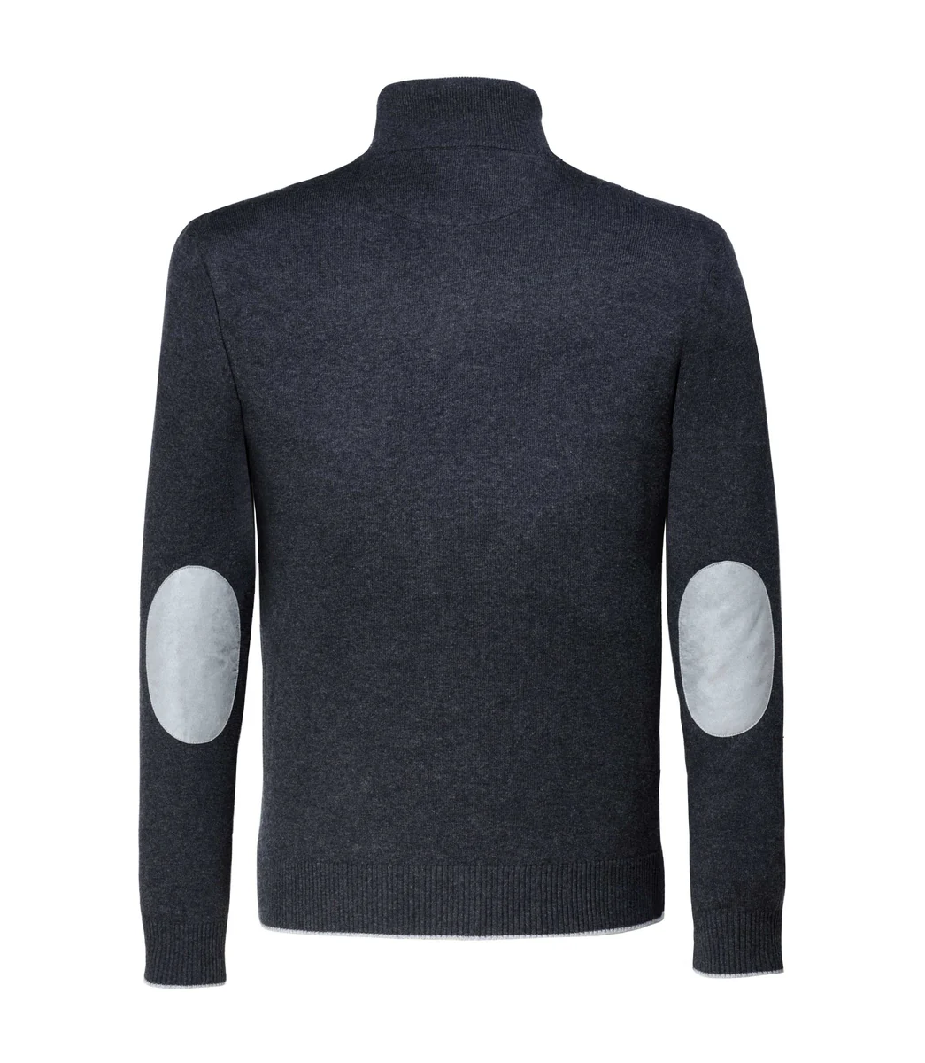 Pull col zippé anthracite 