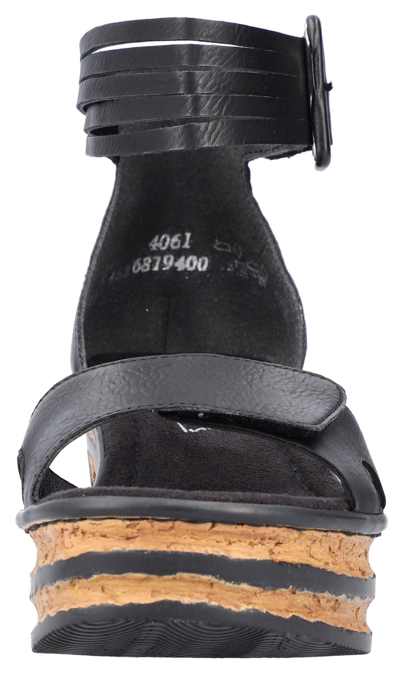 Rieker Sandalette  , Sommerschuh, Sandale, Keilabsatz, mit Laufsohle in Kork-Optik